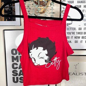 NWOT Red Betty High Neck Crop Tank Size Medium